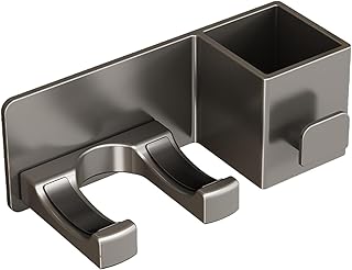 Hair Dryer Holder Aluminum Bathroom Hair Dryer Rack For Barber Salon Bedroom Gray