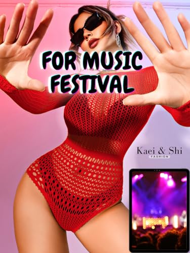 Image of Kaei&Shi Sexy Hollow Rave Outfits, Fishnet Bodysuit Fits US Women Sizes 0-18, Sheer Lace Glow Party Tops Festival Mesh