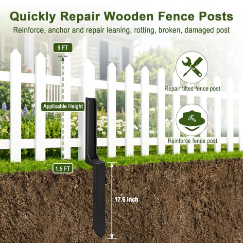 18lb/4pk Heavy Duty Fence Post Repair Kit,33.5" Fence Anchor Ground Stake by OKBA - Used condition - Image 5