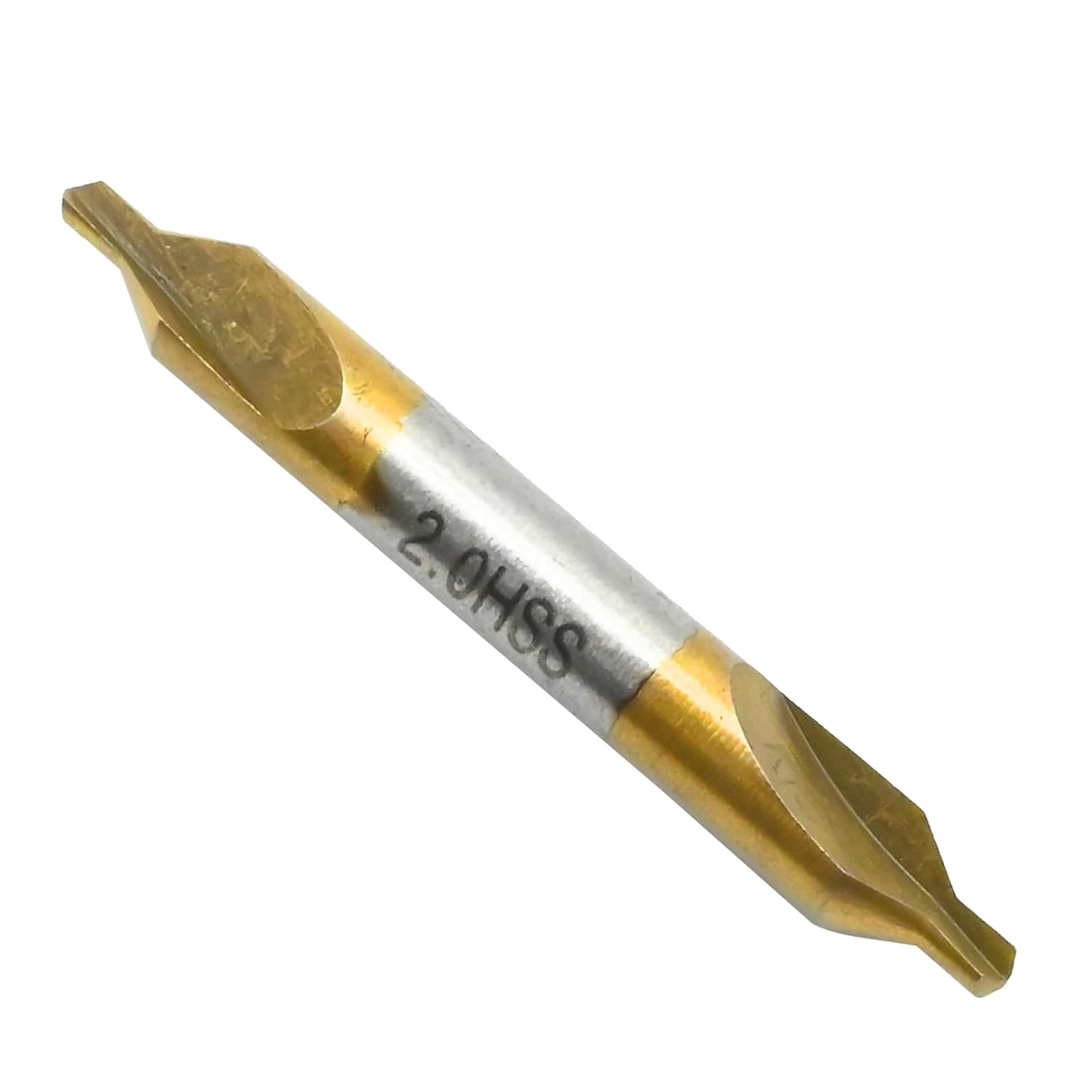 MDEOOSKY 10x 2.0mm Center Drill Bits – M2 HSS with Titanium Coating, 60° Combined Tip for Lathe, Mill & Metalworking Projects