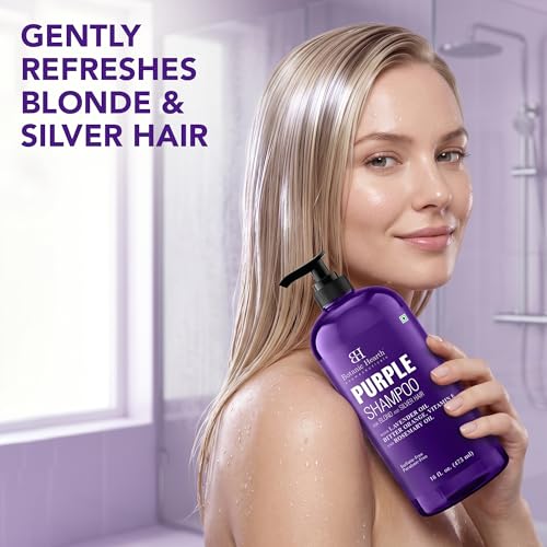 Image of Botanic Hearth Purple Shampoo 16 Fl Oz | For All Shades Of Blonde, Silver & Gray Hair | With Lavender Oil, Vitamin E & Rosemary Oil | Sulfate & Paraben Free