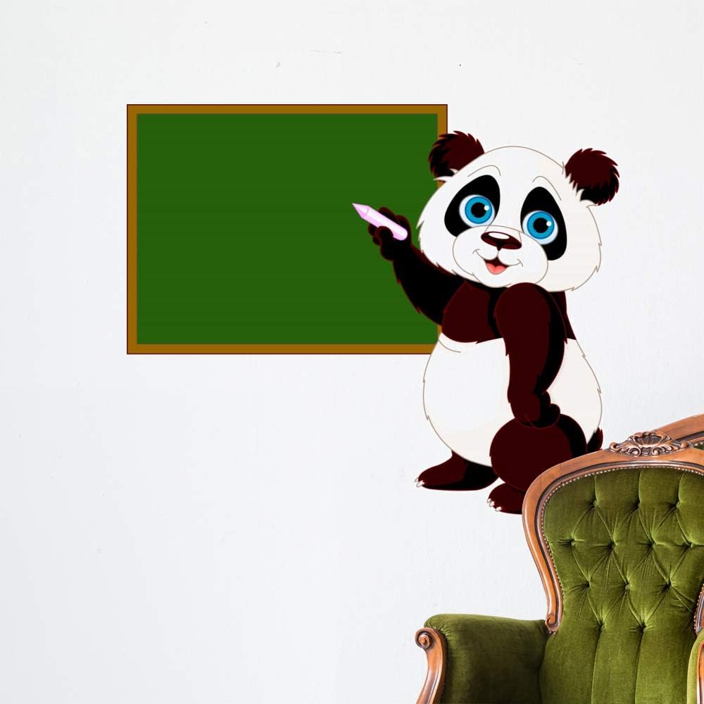 Wallmonkeys Panda Writing Blackboard Wall Decal Peel and Stick Animal Graphics (48 in W x 40 in H) WM324540