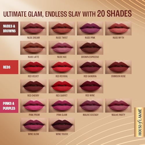 Image of LAKME ULTIMATE GLAM LIQUID LIPSTICK (CRIMSON ROSE)