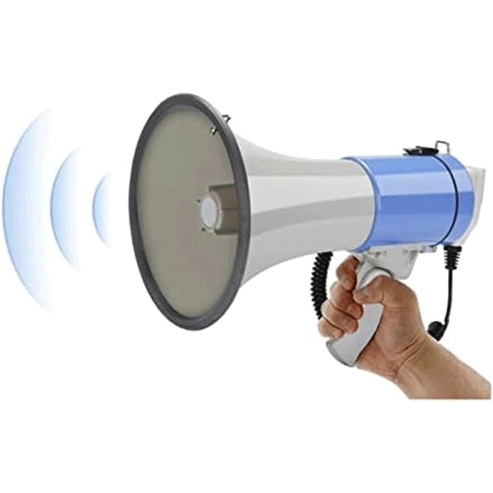 Registrazione da 240 Secondi Altoparlante Funzione di Allarme Megafono Portatile con Manico Pieghevole Altoparlante megafono da 50 W