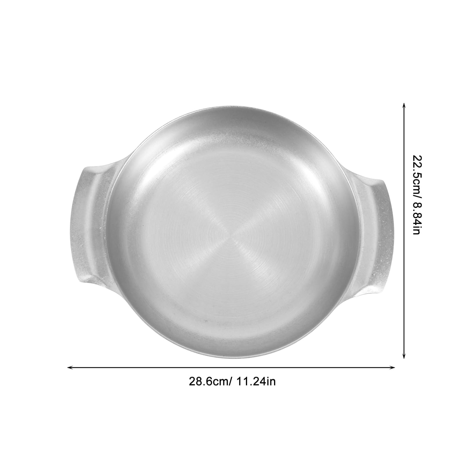 Luxshiny Olla con Doble Asa Estilo Retro Pequeña de Acero Inoxidable Resistente Corrosión y Versátil para Cocinar en Casa y Asar