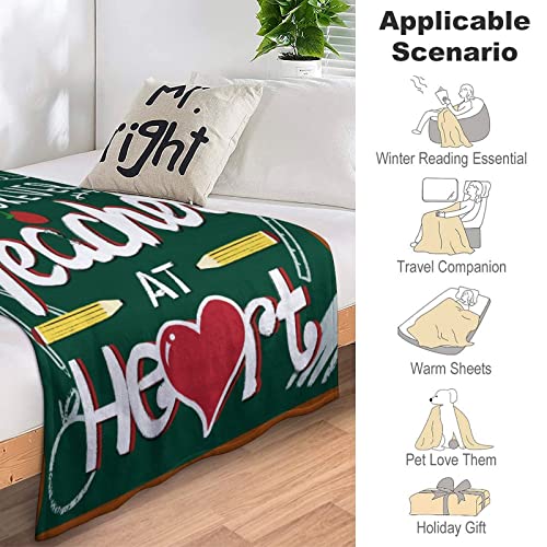 Retirement Throw Blanket - Soft, Fuzzy & Warm - 60x80 Inches Flannel Blankets for Women Men - Dark Green Modern Throws Farewell Gift for Teacher Coworker