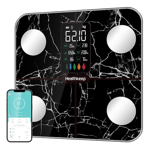 Healthkeep Báscula De Baño,Básculas Inteligentes Digitalescon Función De Frecuencia Cardíaca,15 Datos Corporales,Pantalla Va Extra Grande Healthkeep Báscula De Baño,Básculas Inteligentes Digitalescon Función De Frecuencia Cardíaca,15 Datos Corporales,Pantalla Va Extra Grande