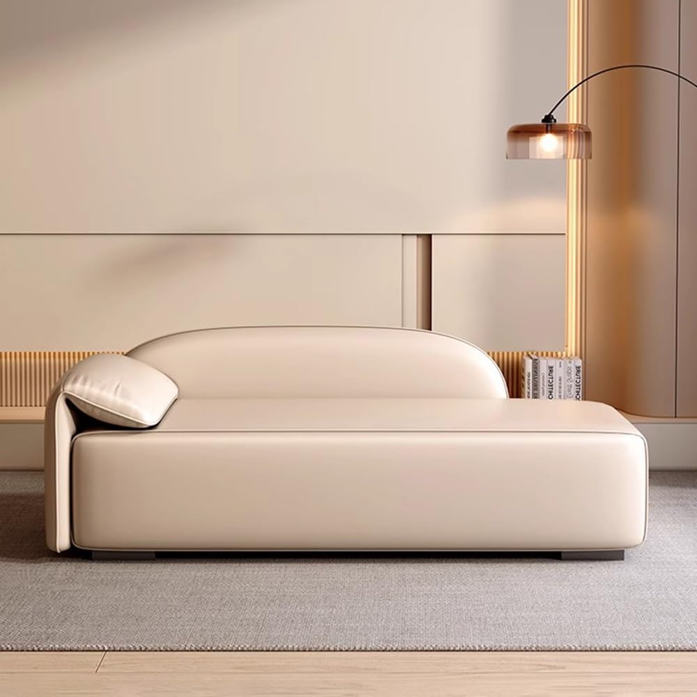 Ławka do łóżka Lekki luksusowy stołek na łóżko do sypialni Sofa z funkcją spania Nordic Simple ławka buty sklep odzieżowy leżanka(Beige,Średni)