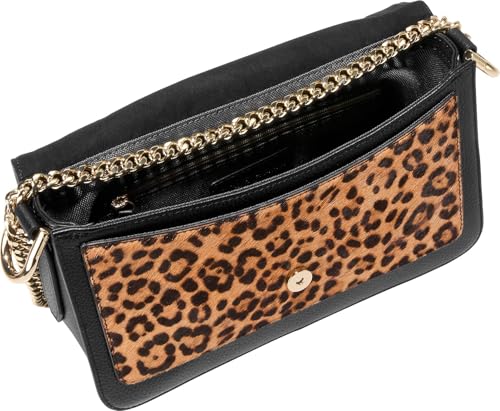 Image of Cole Haan Women's Daniella Chain Shoulder Bag, Leopard Black Patent Trim