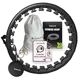 Hula Hoop Reifen Erwachsene zur Gewichtsabnahme und Massage, 24-teiliger Hulahuppreif zum Abnehmen trainiert Hüfte, Beine, Po, Smart Hoop der nie Herunterfällt, Hoola Hup Reifen Fitness inkl. Tasche
