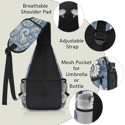 Bolso bandolera unisex tejido poliéster 7.9x3.5x14.2 in miniatura 4