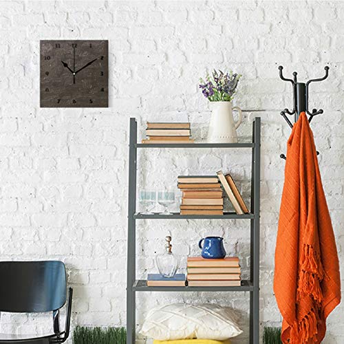 Djrow Ebony Pattern Square Wall Clock Oil Painting Acrylic Battery Operated Clocks Decorative 8X8 Inch #TOP3