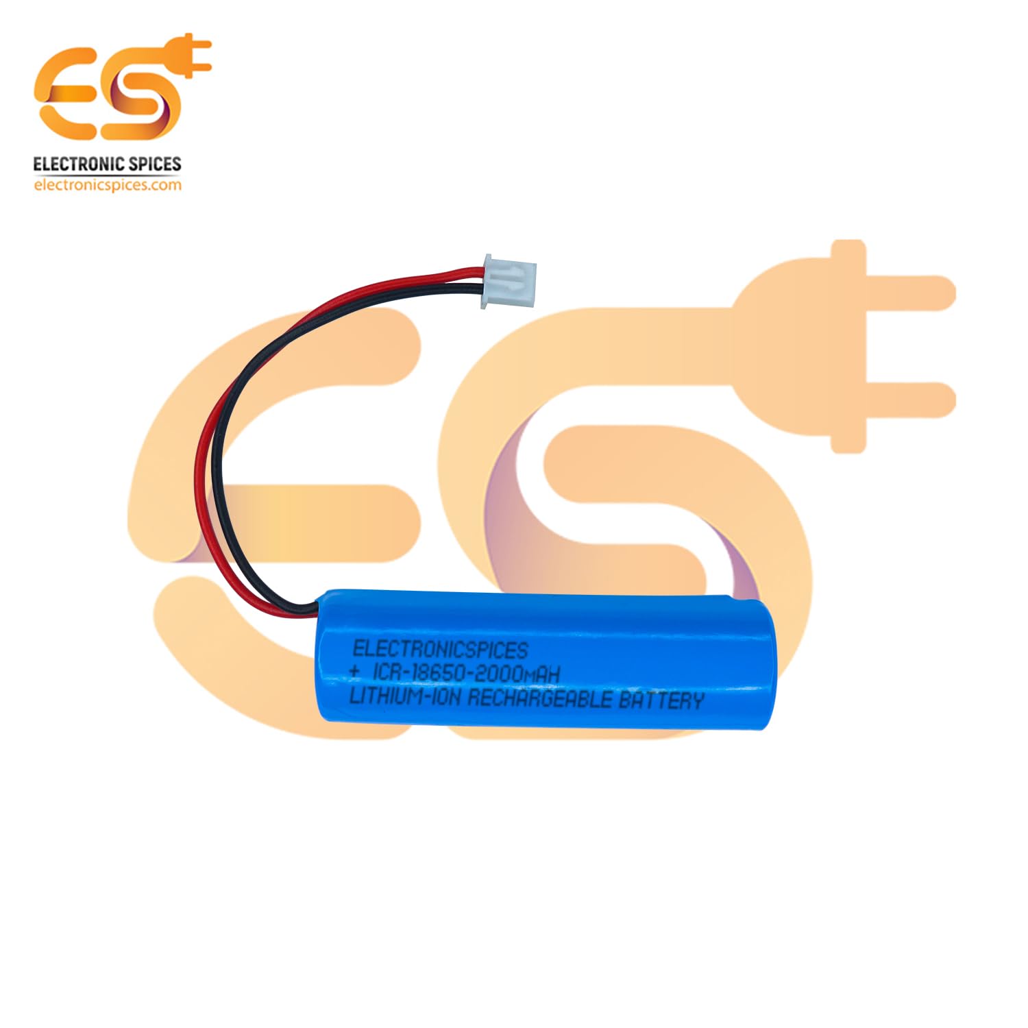 Electronic Spices 2000mAh Rechargeable Battery Lithium-ion with Wire and JST Connector Without BMS