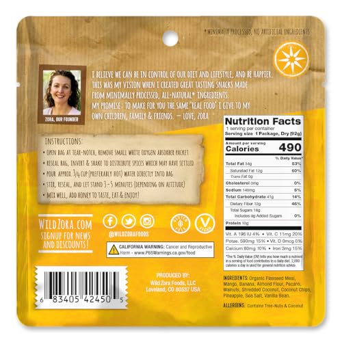 Image of Wild Zora Paleo Freeze Dried Meals for Backpacking & Camping - Healthy Gluten Free & Grain Free Camping Meals /Backpacking Food + No Added Sugar - Great for Travel (Palisade Pineapple Mango 2-pack)