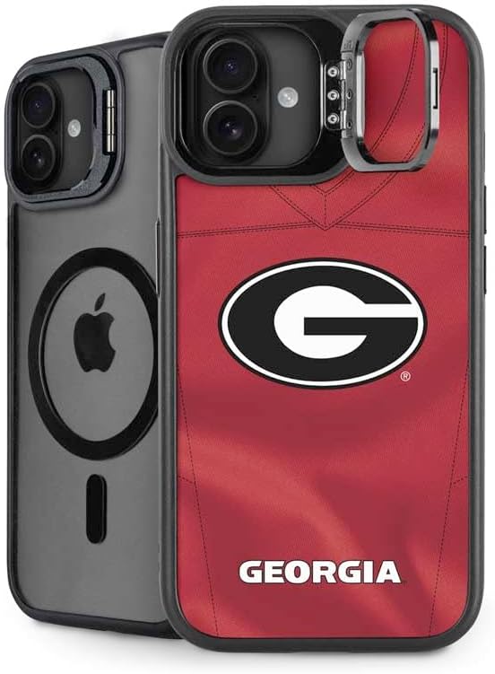 Skinit Kickstand Phone Case Compatible with iPhone 16 Plus - Officially Licensed University of Georgia Bulldogs Design