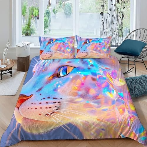 Housse de couette léopard 200x200 lit double animaux microfibre - 3