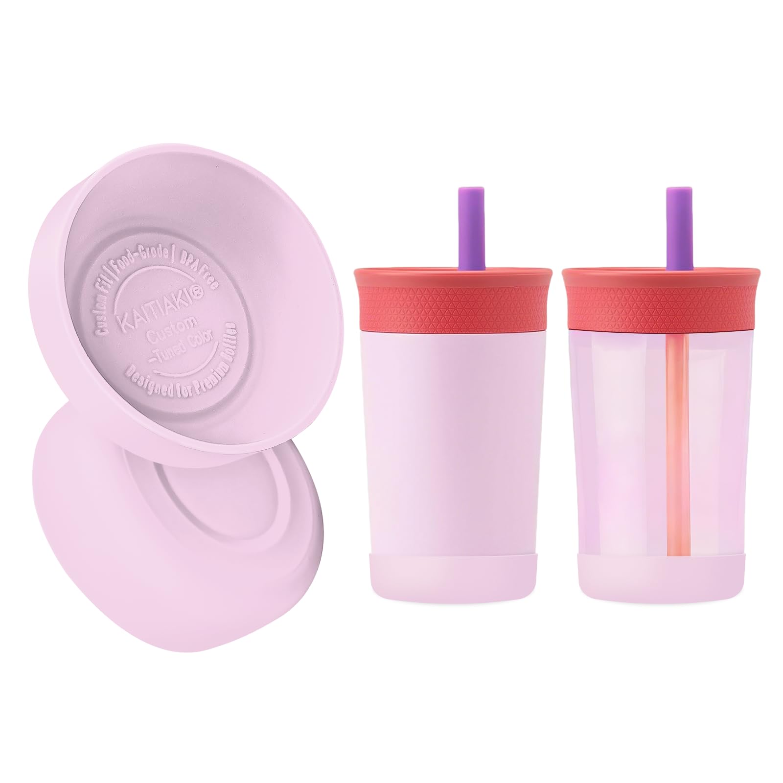 2Pcs Silicone Bottle Boot for Owala Kids Water Bottles, Compatible with Owala FreeSip 16oz,12oz, Kids Tumbler 15oz,Flip 14oz Food-Grade Anti-Slip, Scratch-Resistant,for School&Travel (Lilac Rocket)