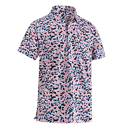 Deolax Mens Polo Shirts Camouflage Print Golf Polo Shirts For Men Moisture Wicking Fashion Short Sleeve Lightweight Lapel Dry Fit Polo T-Shirt Performance Polo Shirts Multicolor #TOP2