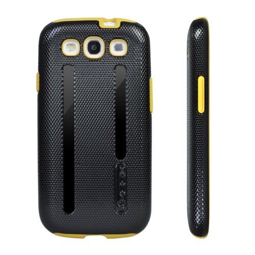 Megix Technology Double Layer Armor Series Case With Screen Protector For Samsung Galaxy S3/I9300 - Retail Packaging - Black/Yellow #TOP2