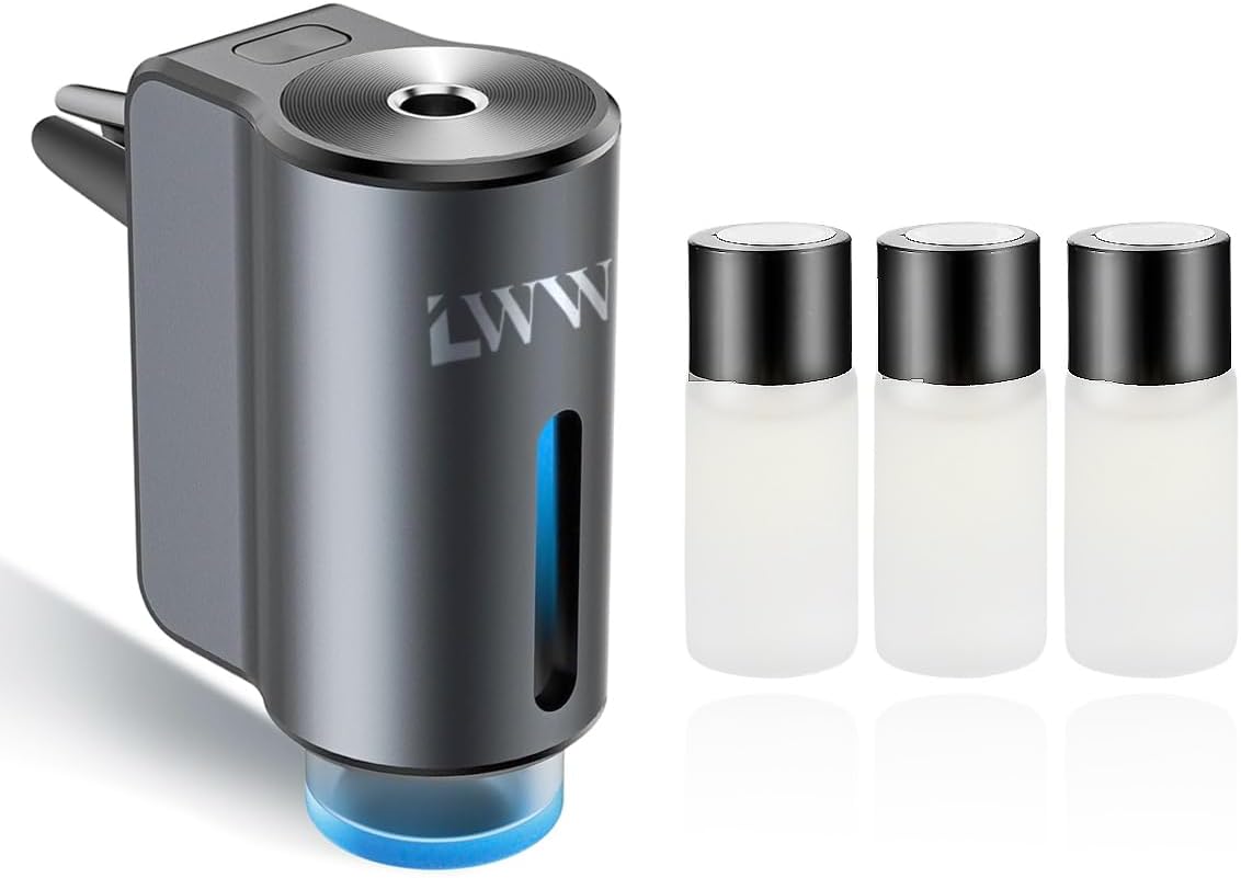 Smart Car Air Freshener, 3 Levels of Adjustable Intensity, Aroma Rechargeable Aroma Diffuser, Adjustable Aroma Diffuser, 220mAh Built-in， Chanel +Hilton +Sailing The Ocean Perfume