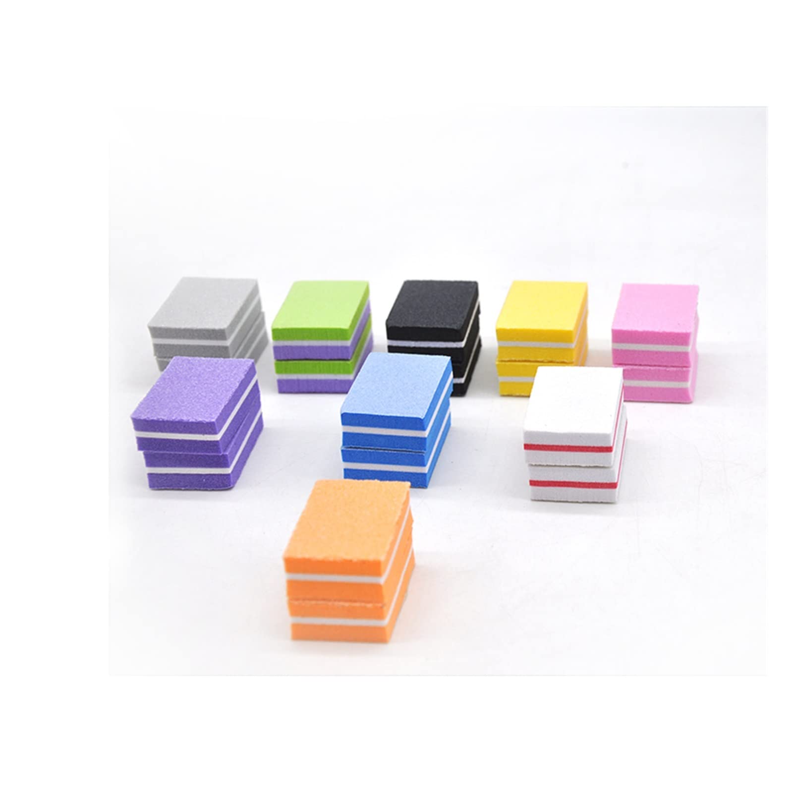 le unghie lucidano il blocco di buffer, Lima for unghie abrasiva Blocco Buffer Multicolore 3,5x2,5x1,1cm 100 pezzi(Grijs)