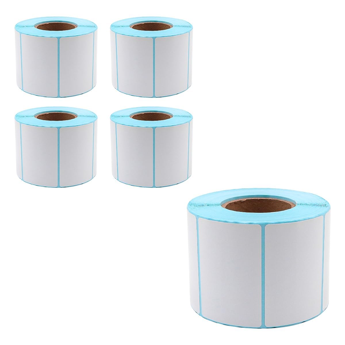 Set di 5 etichette adesive in carta termica, 60 x 40 mm, per un totale di 4000 etichette vuote per spedizioni, antigraffio, impermeabili, resistenti all'olio, per stampanti termiche