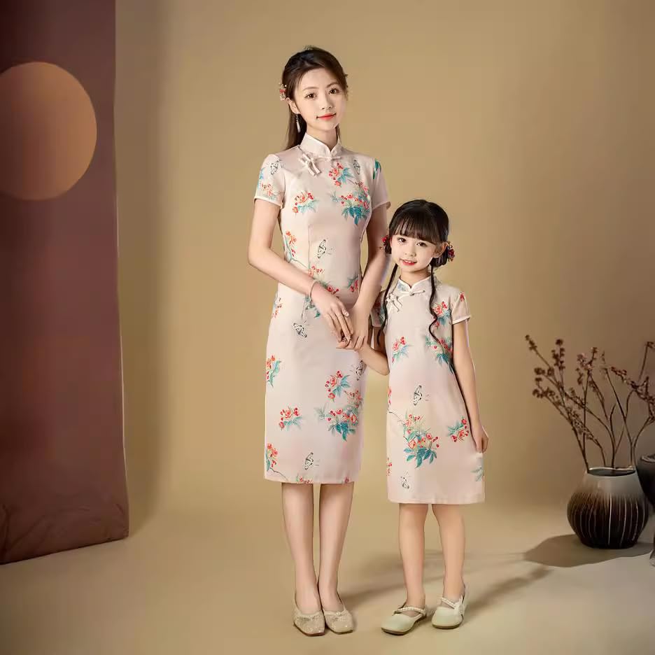 HEARTTOUCH Girls Chinese Qipao Dress Short Sleeve Traditional Cheongsam  Princess Dresses for Birthday Party Wedding - Product Details, image size:936x936