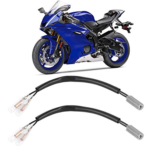 GAESHOW 7.5 zoll Blinker Adapterkabel für Motorrad mit mit 2 Polige Stecker, Motorrad LED Blinker Adapter Kabel Stecker, Μotorradzubehör Passend für Yamaha YZF-R6 YZF-R1 FZ6 FZ10 Kunststoff + Metall