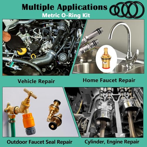 Image of DIANZHU 1020 Pcs O Ring Kit 20 Size Nitrile Rubber O Ring Assortment Set for Car Auto Vehicle Repair Faucet Plumbing Air or Gas Sealing Connections Resist Oil and Heat