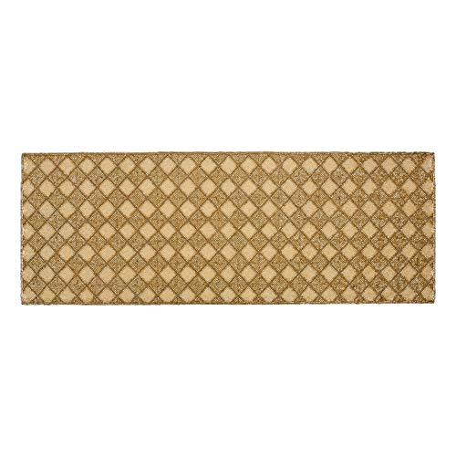 Beaded Table Runner 36Inch,Glitz Table Runner,Decorative Table Runner,Farmhouse Decor Table Runner,Rustic Bridal Shower Beaded Table Runner,Beaded Christmas Table Runner-13X36 Gold Tonal Multi #TOP2