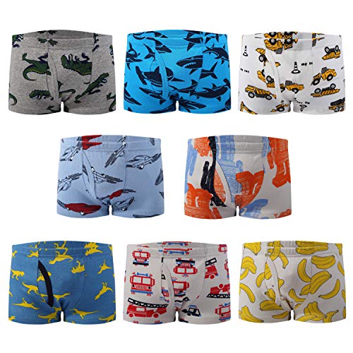 Taxzode Boys Toddler Cartoon Cotton Underwear Boxer Briefs 8 Pack 8 Pcs-Assorted A 5-6 Years #TOP1