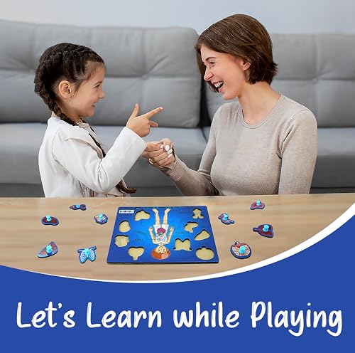 Image of Wooden Male Human Body Parts Learning Toys Puzzle for Brain Training /Jorky Cutting Puzzle for Home /School /Non-Toxic /Education Memory Games for Baby Boy and Girl (Suggested by Expert)