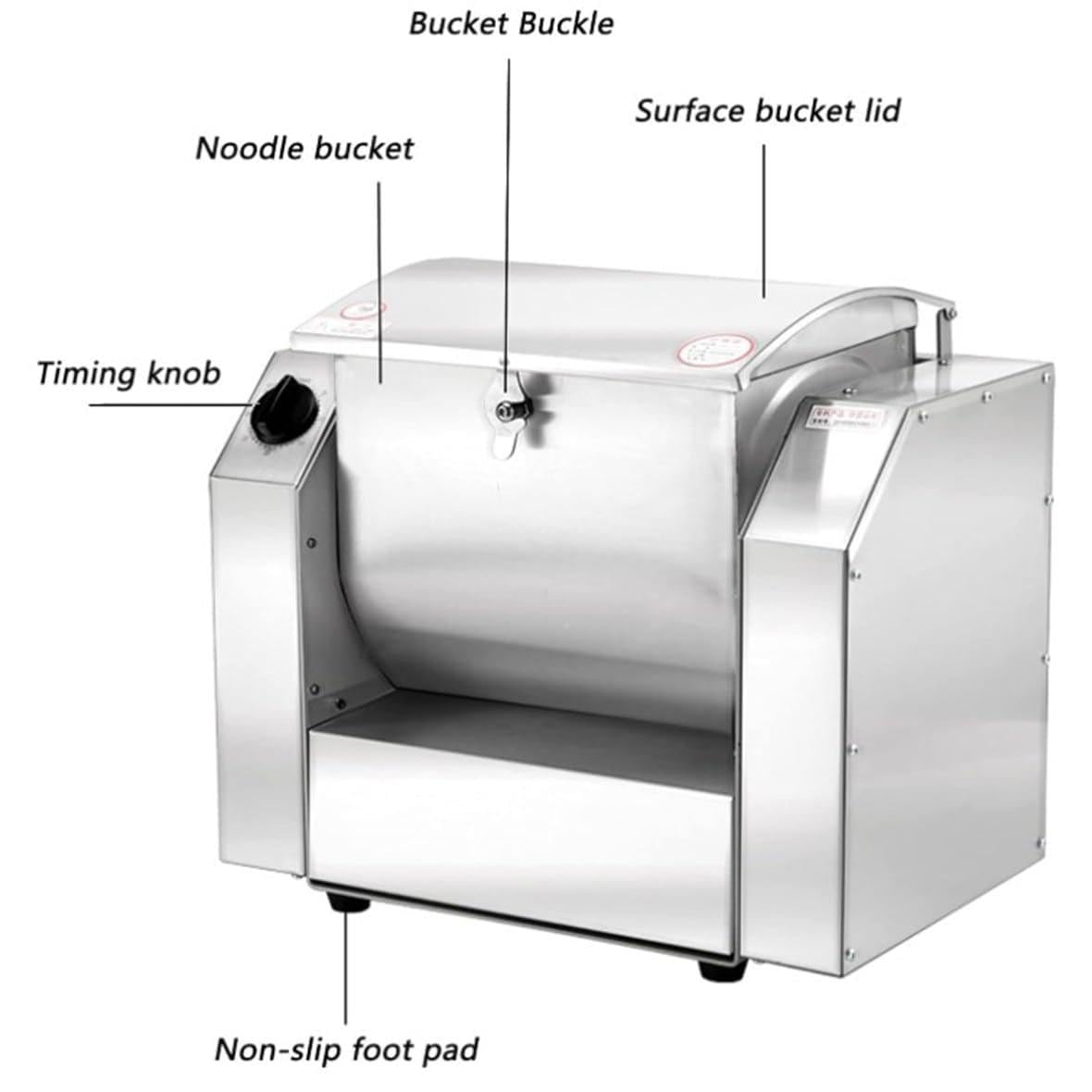 Komercyjny mikser do ciasta, automatyczny mikser do mąki z rozrządu, wytrzymały elektryczny blender do ciasta na pizzę, stal nierdzewna do robienia pizzy (3kg)
