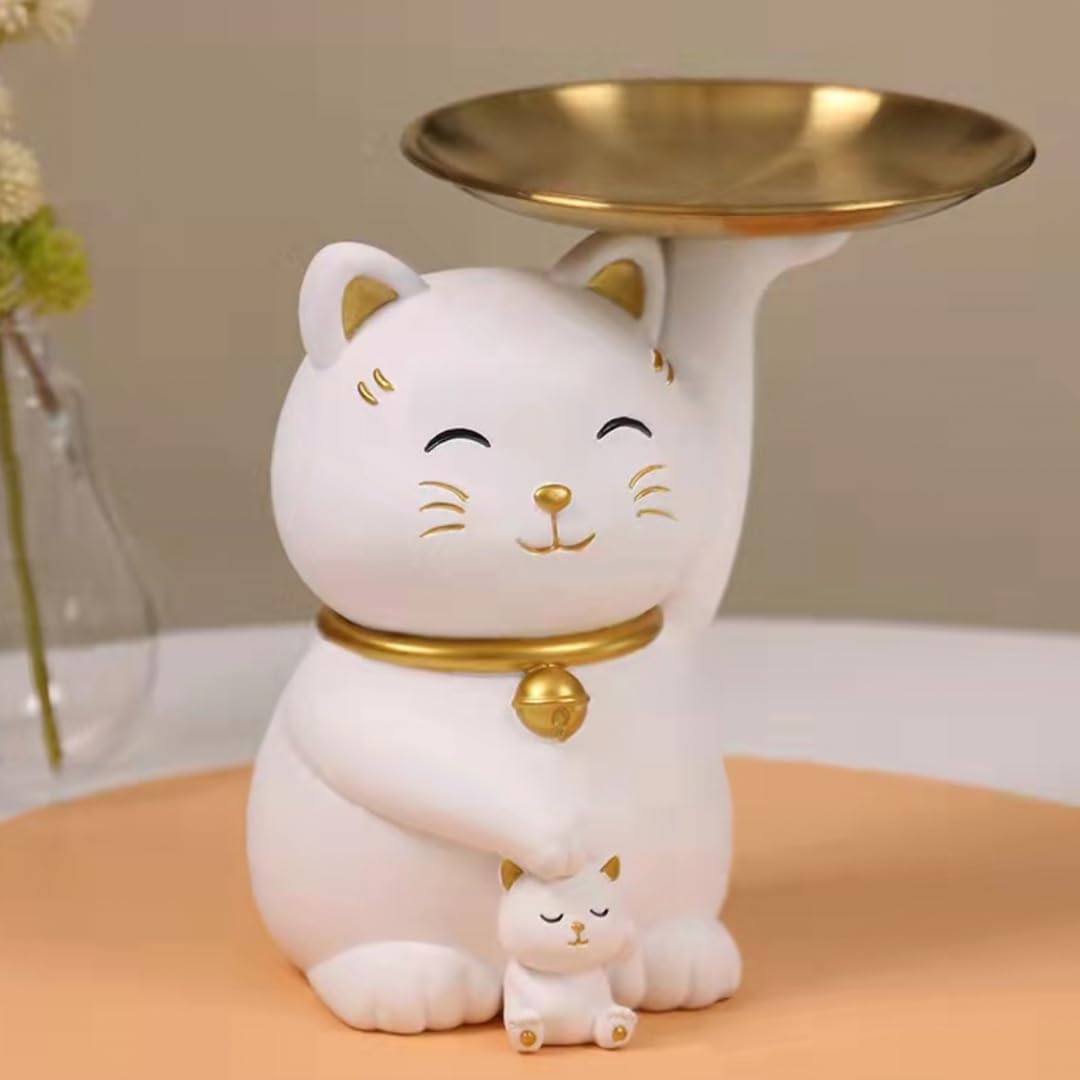 Amazon.co.jp: TRESTREE 招き猫 鍵収納ホルダー 猫 置物 玄関 鍵置き 