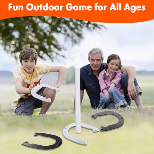 Horseshoes Outside Game for Kids, Steel Horse Shoes Game Kit Outdoor Games for Children Teens Adults Family Portable for Backyard Yard Lawn Camping Beach Party - Thumbnail 7