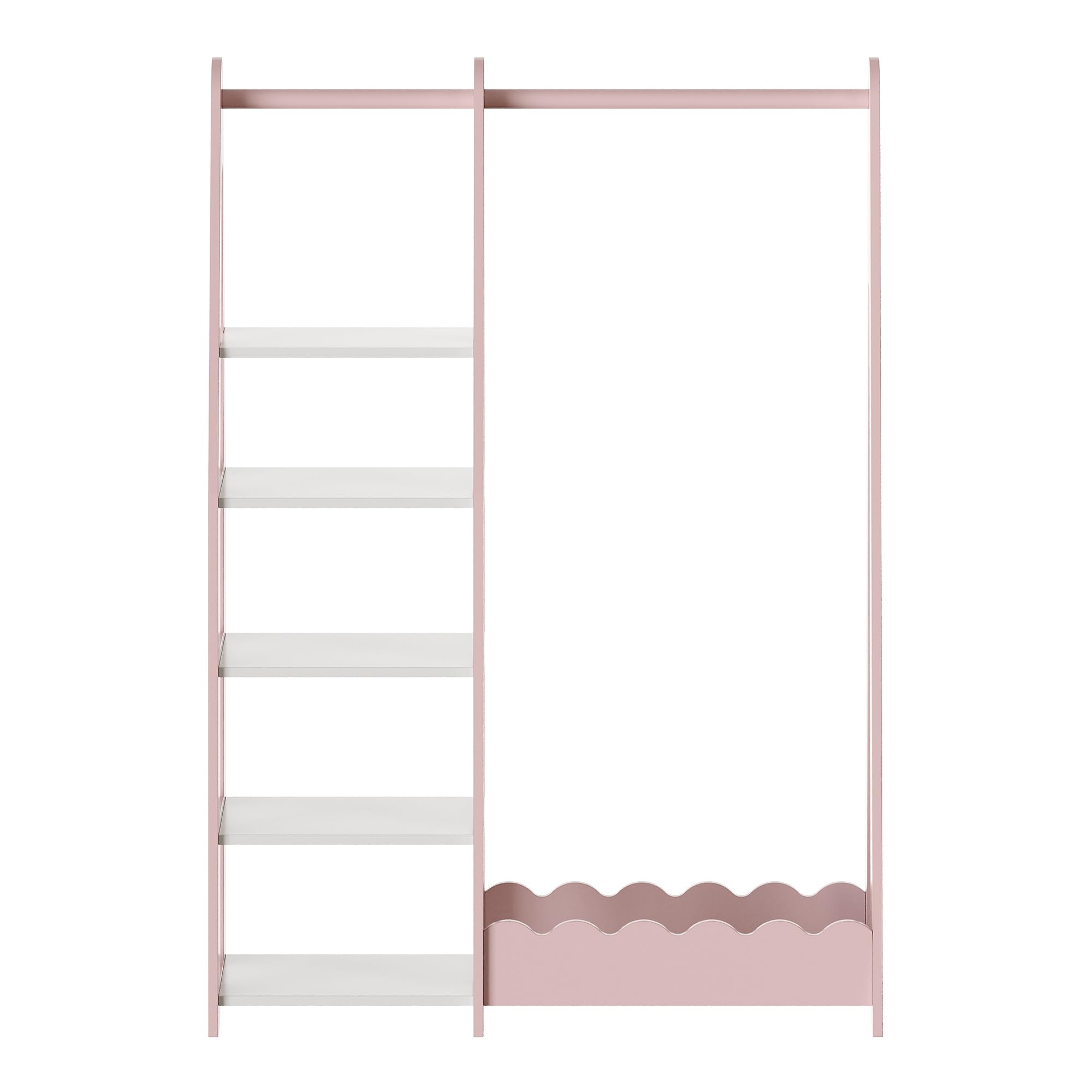 Perchero Burro Infantil Vestnes con Estantería 114 x 77 x 30 cm - Rosa/Blanco