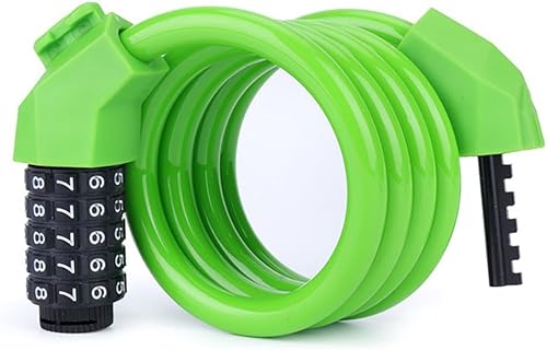 Vista 5 de Bicycle Lock, 12mm Thick Steel Cable, 5-Digit Combination, Waterproof and Rust-Resistant for Cycling Security, Black(1.2m Black)