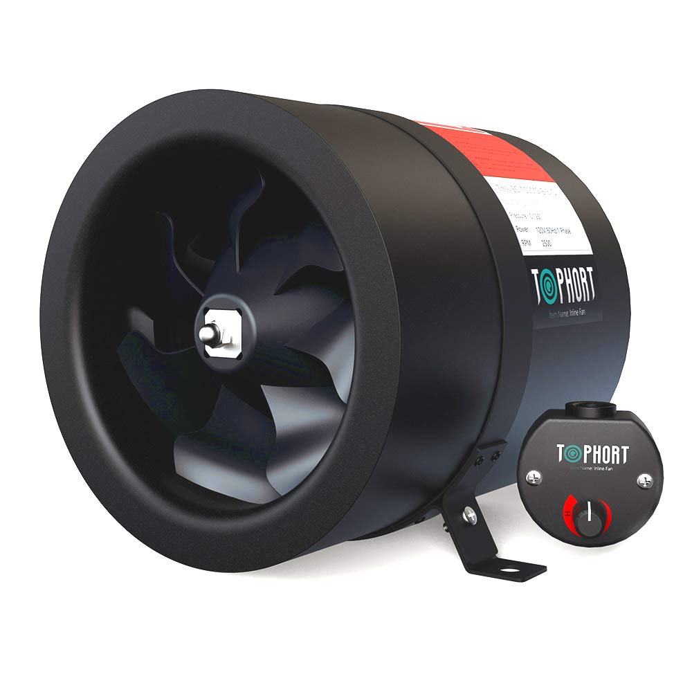 EC Motor Inline Duct Fan 6 Inch with Variable Speed Controller, Air Tight Metal Casing, Energy Efficient EC Motor Heating, Ventilation and Exhaust Blower For Large Spaces and Tents