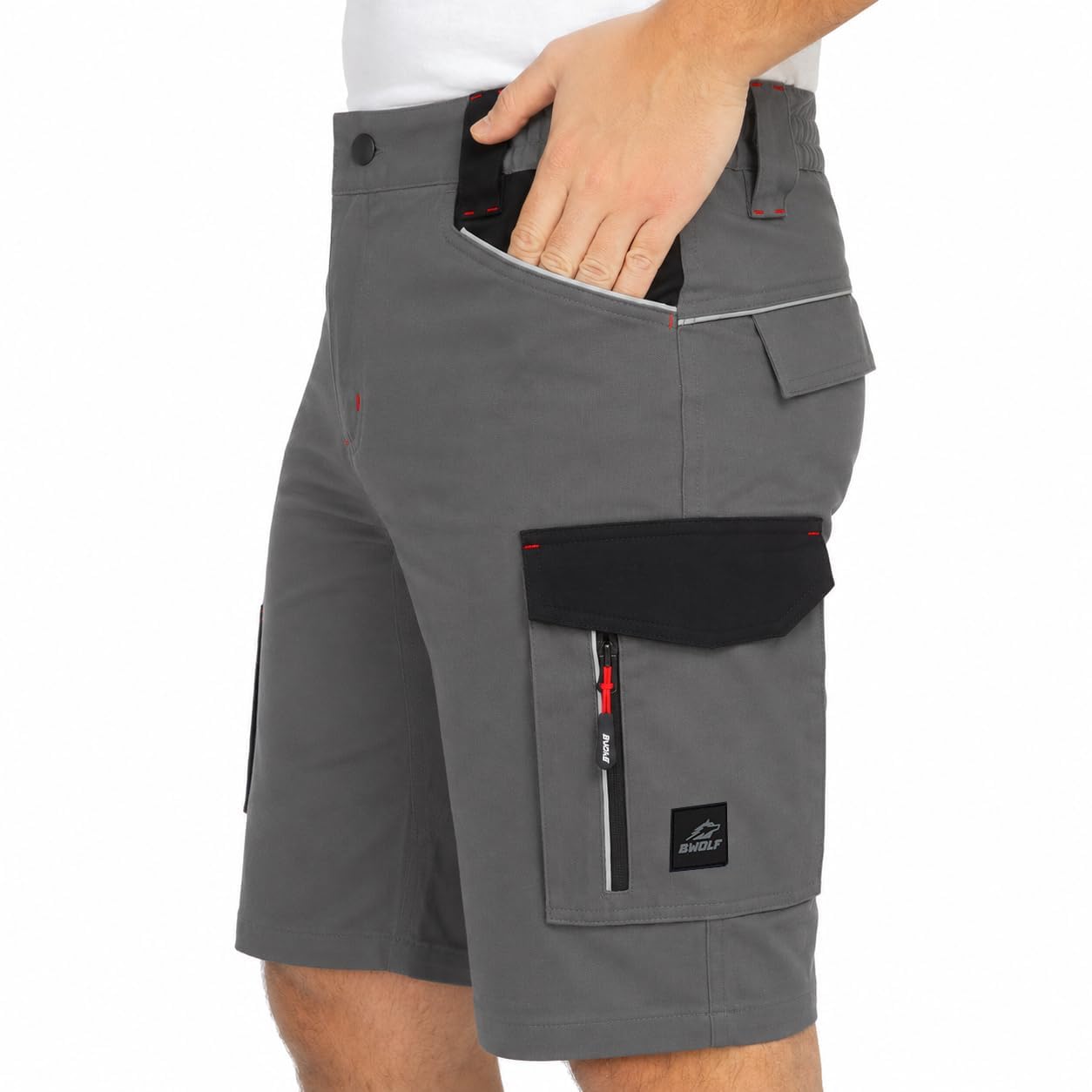 BWOLF Daytona Short de Travail Homme, Stretch Résistant, Multi-Poches Fonctionnelles, Confort Idéal pour Chantier, Artisan, BTP