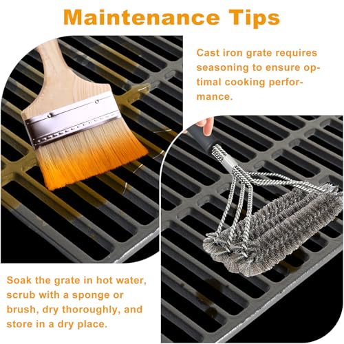 Grill Grate Replacement Parts for Blackstone 1819 Griddle & Charcoal Combo, Heavy-Duty Cast Iron Cooking Grids for Blackstone Outdoor Cooking Accessory - Image 4