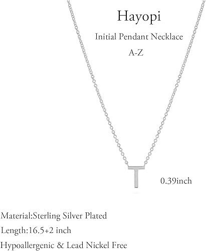 Miniatura 5 de Hayopi Initial Necklaces for Women,Dainty Silver Letter Necklace Name Personalized Monogram Pendant Necklace Simple Cute Initial Necklace Choker