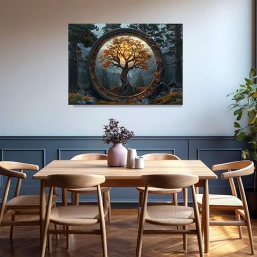Arbre de vie art mural prêt à suspendre pour mur vide - 3