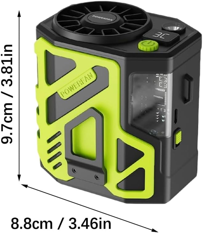 Outdoor Waist Fan Belt Fan Rechargable Cooling Fan 6000mAh Clip Fan ABS Texture Suitable for Travel Camping Fishing Use