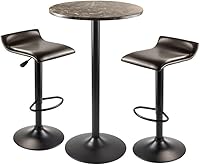 Vista 1 de Winsome Wood Cora - Mesa redonda de 3 piezas con 2 taburetes giratorios