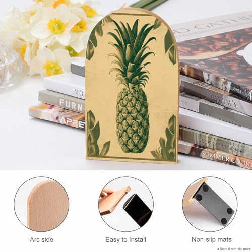 Sujetalibros de piña de bienvenida de madera bonito y resistente 5