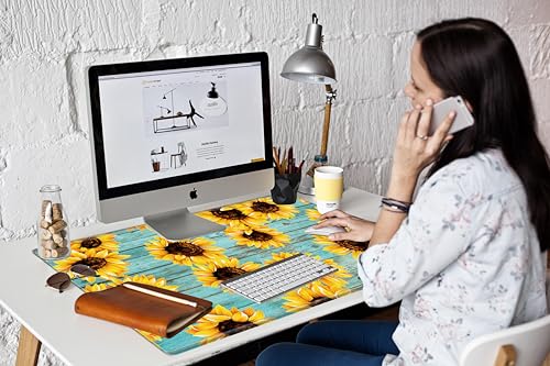 Image of 36 x 24 Mouse Pad Extra Large Desk Mat Gaming Mousepad Sunflower Oversized Desk Pad Huge Giant 4XL Computer Mat for Girl Women Work