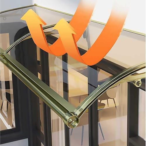 Auvent de porte en polycarbonate incurvé transparent pour entrée - 7