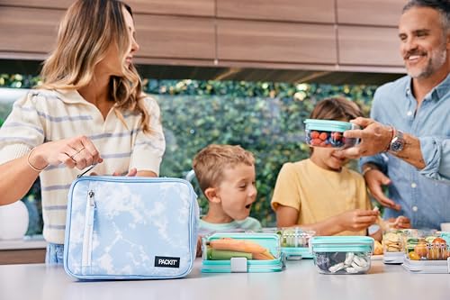 PackIt Lancheira clássica congelável, céu azul, construída com tecnologia EcoFreeze, dobrável, reuti