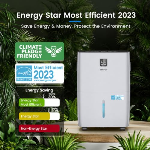 Image of 80 Pint Dehumidifier for Basement 5000 Sq. Ft. with Drain Hose, ENERGY STAR | Continuous Drain & Water Tank 1.06 Gal, Intelligent Humidity Control, Quiet Operation, Auto Shut Off, 24H Timer for Home