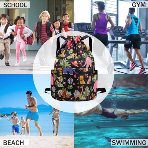 Image of MOCA Drawstring Gym Sports Backpack Lightweight Multipurpose Daypack Travel School College Daily Storage Carry Suitable Men Women Kids Adults Fitness Accessory